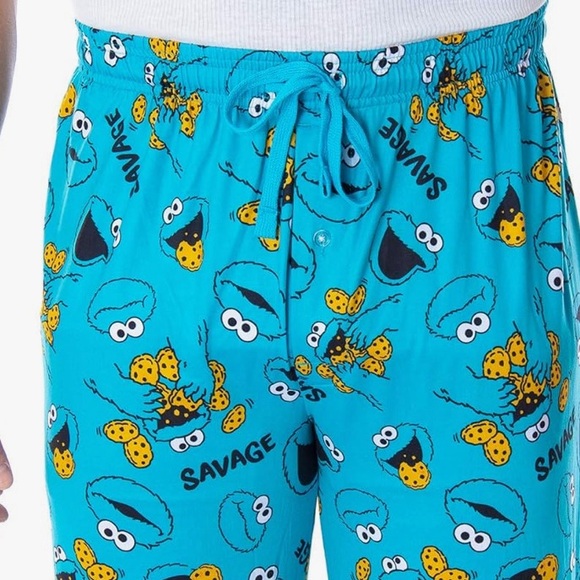 Sesame Street Men's Cookie Monster Savage Sleep Lounge Pajama Pants - Picture 3 of 11